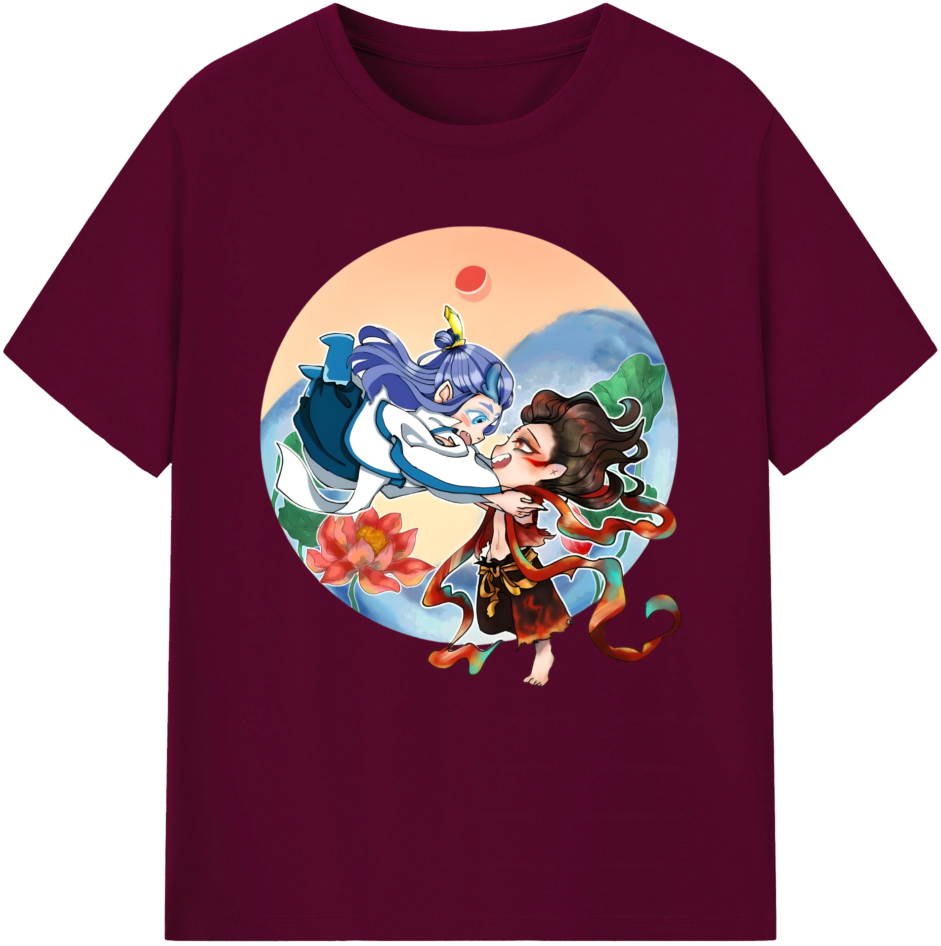 （画像用） Ne Zha 2 ナタ 魔童の大暴れ レディースカジュアルプリントTシャツ（綿100％）
